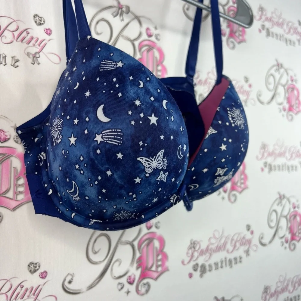 Victoria's Secret pink bra push up stars ⭐️ Midnight Blue Celestial Bra moon - Picture 6 of 12